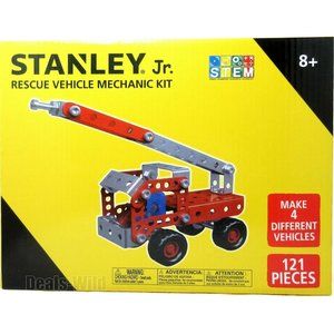 Stanley Jr. Rescue Vehicle Mechanic Building Kit 121 Pieces DIY 4-in-1 Toy STEM